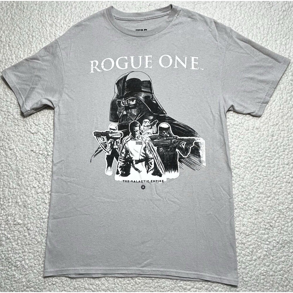 Star Wars Rogue One Mens Shirt Galactic Empire Darth Vader Gray Tee READ